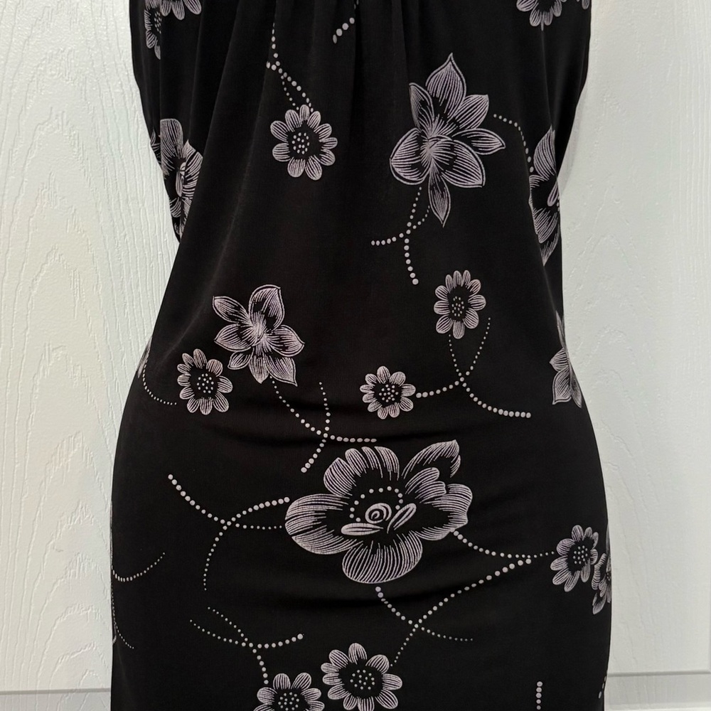 Jessica Black Dress with White Floral Accents